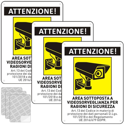 Cartello area videosorvegliata - area,