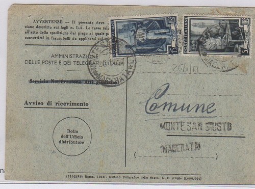 Storia postale avviso - storia,
