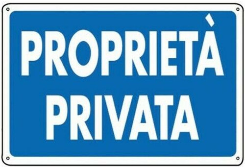 Cartello strada privata targa - cartello,