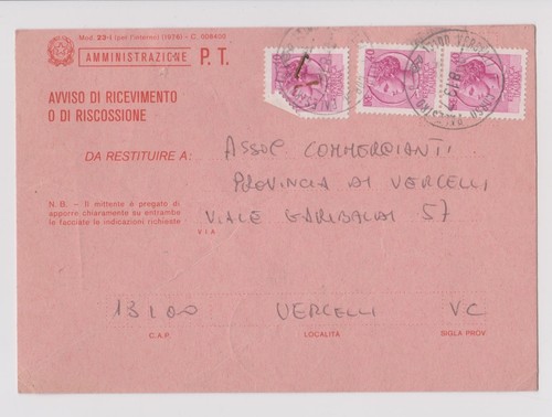 Cartolina avviso di - avviso,