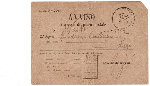 Avviso arrivo pacco - avviso, di