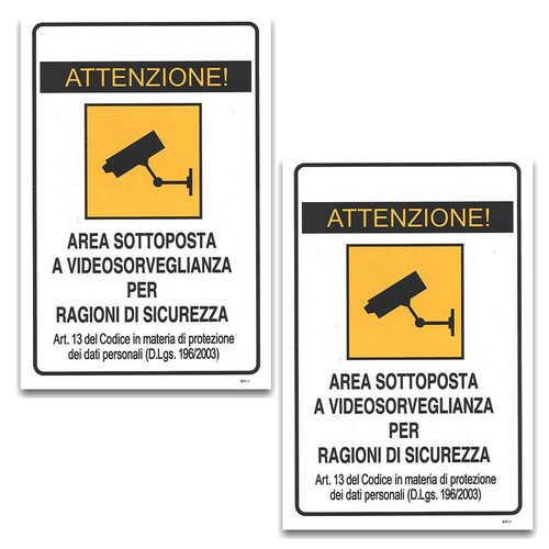 Cartello 20x30cm segnale - 2x,
