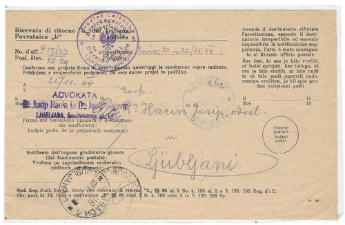 1944 lubiana corrispondenza - 1944,