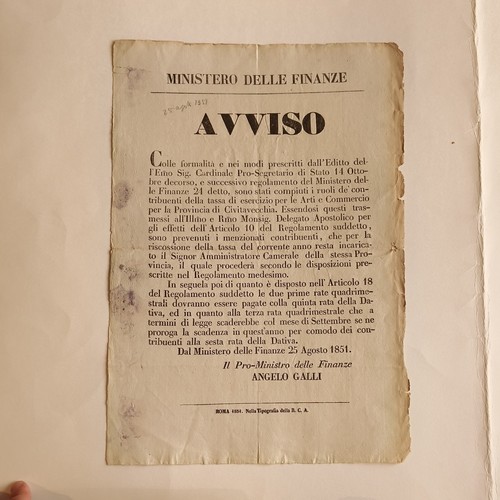 Avviso 1851 stato - avviso,