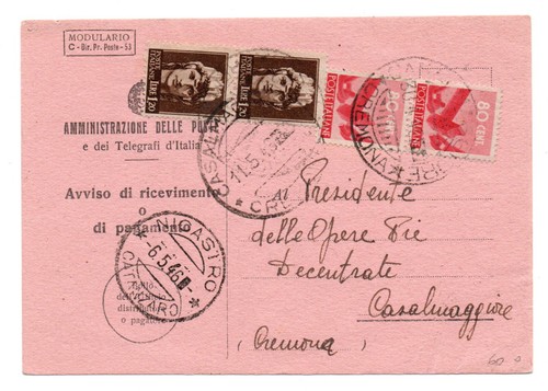 Avviso ricevimento 1946 - di,