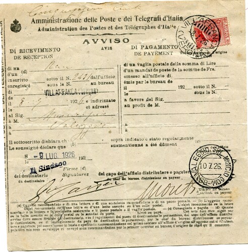 Avviso ricevimento - di,