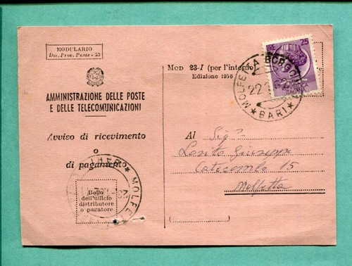 Storia postale avviso - storia, postale-avviso