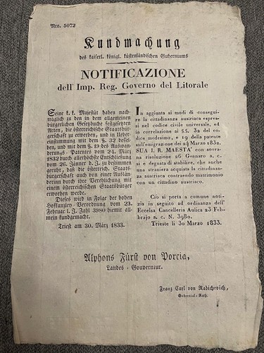Notificazione governo del - notificazione,
