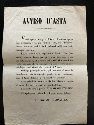 Avviso asta foglio - avviso, d'asta,