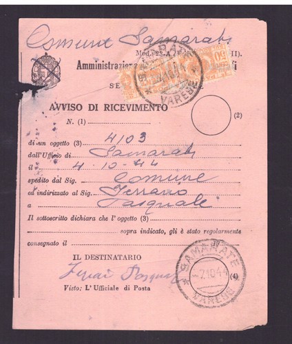 Avviso ricevimento rsi 50 - di,