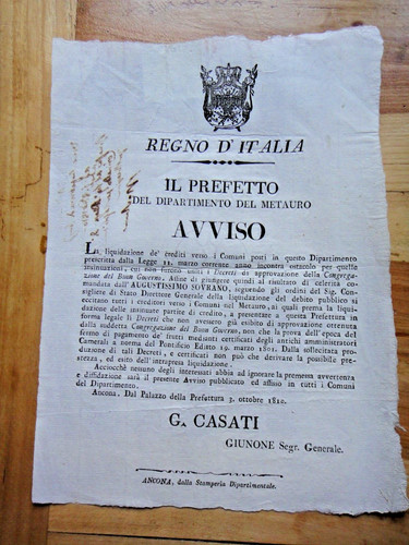1810 avviso regno - 1810-avviso-regno, italia-il