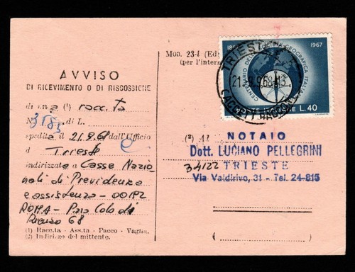1968 avviso ricevimento - 1968:, di
