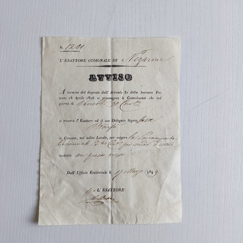 1849 negarine avviso uffici - 1849,
